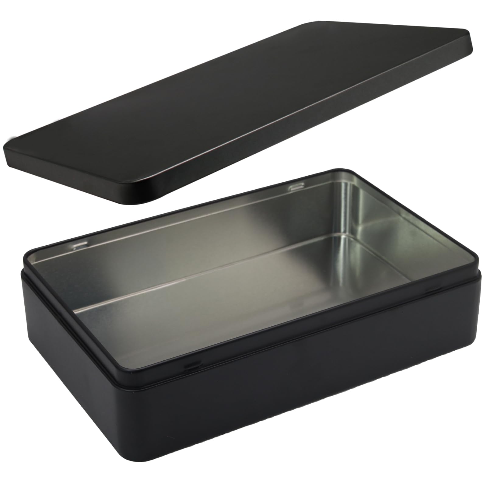 Amazon.com - Coufce Rectangular Metal Tin, 8.5x5.3x1.9 Inch Black